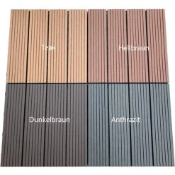 Home Deluxe WPC Bavaro Terrassenfliesen, 11 Stck., 30x30 Cm, 1m², Teak -Blumfeldt Geschäft 1782385002 prod 004