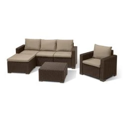 Allibert Lounge Set MOOREA Braun, 4-teilig