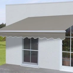Alu-Markise MCW-E31, Gelenkarmmarkise Sonnenschutz 3x2,5m ~ Polyester, Grau-braun