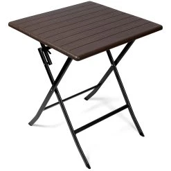 Vanage HDPE Holztisch Eckig, Braun, Versch. Farben