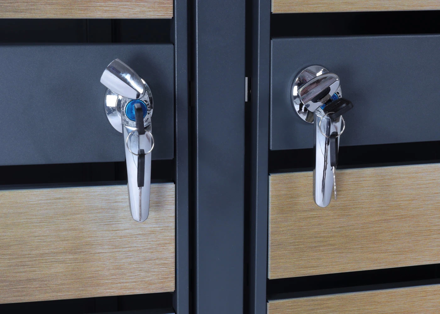 2er Mülltonnenverkleidung MCW-J81, Mülltonnenbox, Erweiterbar, Metall 50kg, Anthrazit ~ Gold 5 2er Mülltonnenverkleidung MCW-J81, Mülltonnenbox, Erweiterbar, Metall 50kg, Anthrazit ~ Gold – Bild 5