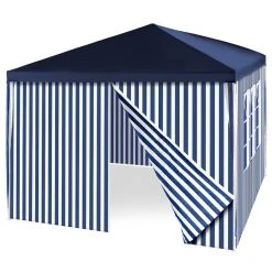 VCM Pavillon Partyzelt 3x3m Blau Weiß Wasserdicht 4 Seitenteile Gartenzelt Eventzelt -Blumfeldt Geschäft 8600043100 915691 prod 004