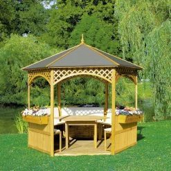 Promadino Pavillon "Palma" Mit Dach Aus Dachpappe + Möbeln