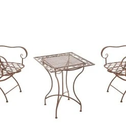 CLP Garten-Sitzgruppe PAYO Aus Eisen I Antike Gartenmöbel Aus Lackiertem Eisen I 1 Tisch Und 2 Stühle I In Verschiedenen Farben Erhältlich