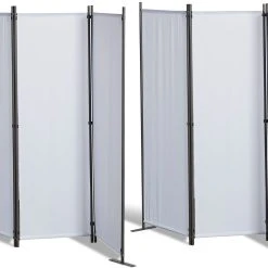 Grasekamp 2 Stück Paravent 3tlg Raumteiler Trennwand Sichtschutz Weiß