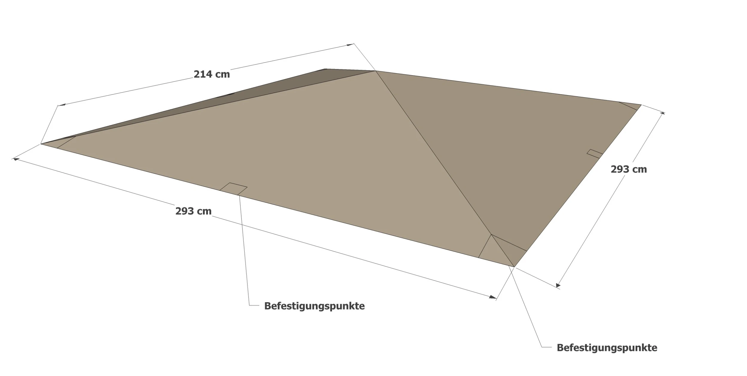 Grasekamp Universal Ersatzdach 293 X 293 Cm Polyester Taupe Mit UV Schutz, Wasserabweisend 2 Grasekamp Universal Ersatzdach 293 X 293 Cm Polyester Taupe Mit UV Schutz, Wasserabweisend – Bild 2