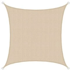 Amanka UV Sonnensegel 3x3 M HDPE Quadrat Sonnenschutz Überdachung Garten Balkon Beige