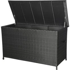 PKline Polyrattan Gartenzubehör Lamar Kissenbox Mit Rädern Schwarz Auflagenbox Garten -Blumfeldt Geschäft 8600296500 28378 prod 004