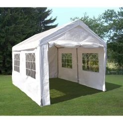 DEGAMO Seitenplane Für Partyzelt, Länge 4 Meter, PVC Weiß Mit Fenstern 5 DEGAMO Seitenplane Für Partyzelt, Länge 4 Meter, PVC Weiß Mit Fenstern -Blumfeldt Geschäft 8600319700 62479855 prod 003