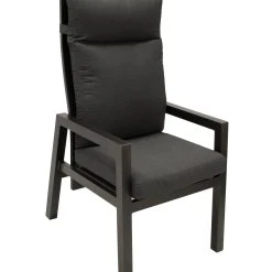 DEGAMO Garnitur MANCIANO 7-teilig, Aluminium Dunkelgrau, Mit Polstern, Tischplatte Dunkelgrau