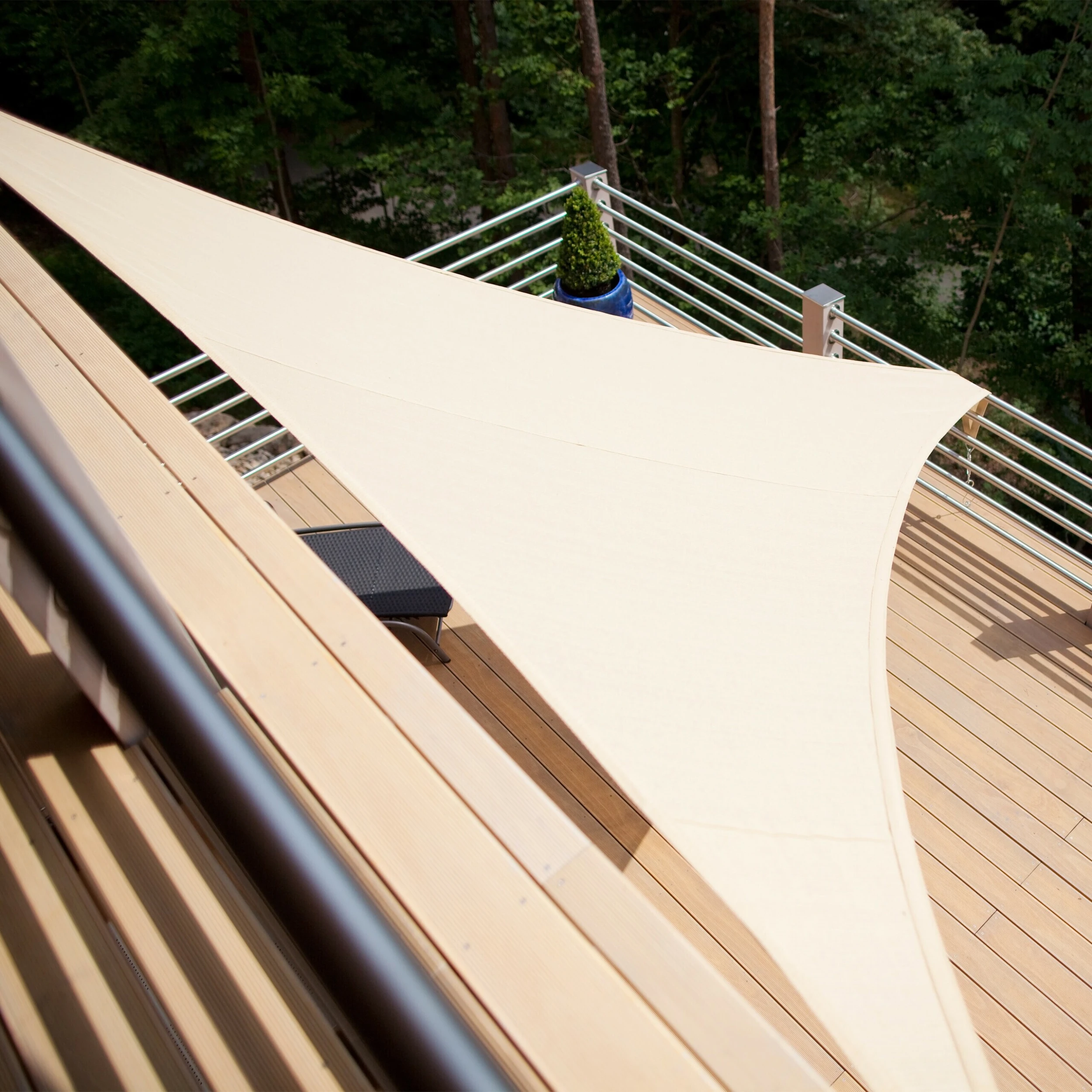 Relaxdays Sonnensegel Dreieckig Spannbar In Beige 2 Relaxdays Sonnensegel Dreieckig Spannbar In Beige – Bild 2