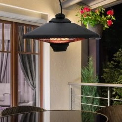 Outsunny Heizstrahler Mit Fernbedienung Schwarz 43 X 43 X 25 Cm (LxBxH) | Heizpilz Terrassenheizung Deckenheizstrahler -Blumfeldt Geschäft 8600336600 842 062 prod 004