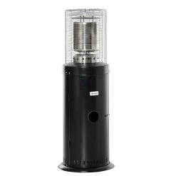 Outsunny Heizstrahler Gas Terrassenheizer Im Eleganten Design, Geeignet Für Den Einsatz Im Freien Schwarz 55,6 X 55,6 X 143 Cm ( BxTxH) | Terrassenheizer Terrassenstrahler Balkonheizer