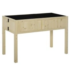 Outsunny Hochbeet Klappbar Natur 115 X 56 X 76 Cm (LxBxH) | Gewächshaus Gartenbeet Hochbeet Frühbeet