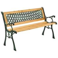 Juskys Gartenbank Pisa – 2-Sitzer Sitzbank Mit Armlehnen & Rückenlehne – 122x54x73 Cm