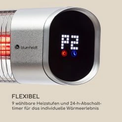 Blumfeldt Dark Wave Infrarot-Heizstrahler 2000W Goldbeschichtete Carbonröhre IP65 Aluminium -Blumfeldt Geschäft 8600359300 11837 prod 006