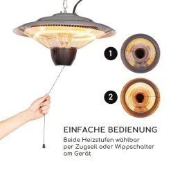 Blumfeldt Hitzkopf Infrarot-Deckenheizstrahler Halogen-Heizröhre 2 Stufen 750/1500 W -Blumfeldt Geschäft 8600359300 3179 prod 005