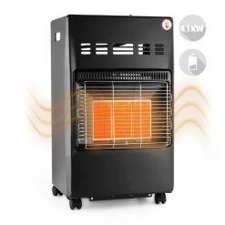 DURAMAXX Kamtschatka Gasheizofen Gasheizer Keramikbrenner Infrarot 4,1kW Schwarz