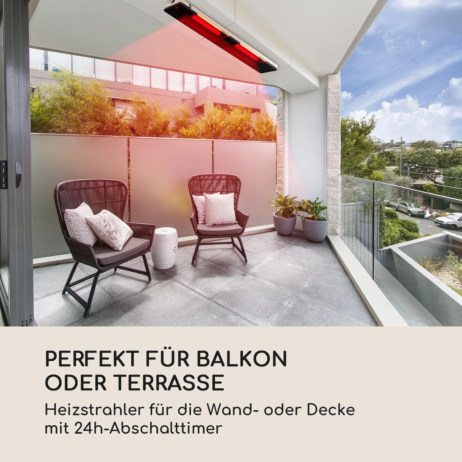 Blumfeldt Phantom Plus Heizstrahler Aluminium 800/1200/2400W Fernbedienung Grau 2 Blumfeldt Phantom Plus Heizstrahler Aluminium 800/1200/2400W Fernbedienung Grau – Bild 2