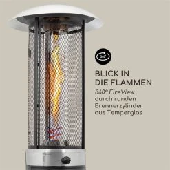 Blumfeldt Goldflame Deluxe Terrassenheizstrahler 36.000BTU/11kW Temperglas Mobil Edelstahl Schwarz 9 Blumfeldt Goldflame Deluxe Terrassenheizstrahler 36.000BTU/11kW Temperglas Mobil Edelstahl Schwarz -Blumfeldt Geschäft 8600359300 9620 prod 004