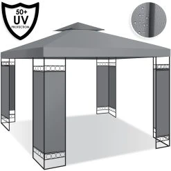 KESSER® - Pavillon 3x3m Wasserabweisend UV-Schutz 50+ Metall Gestell Partyzelt Gartenzelt Luxus Gartenpavillon 9m² Festzelt