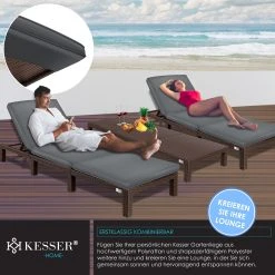 KESSER® Sonnenliege Polyrattan Palma Gartenliege Mit Auflage Für Balkon, Garten, Terrasse, Innen- Und Außen, 5-Fach Verstellbar Rücklehne Relaxliege Liegestuhl Klappbare 195 X 65 X 23 Cm 11 KESSER® Sonnenliege Polyrattan Palma Gartenliege Mit Auflage Für Balkon, Garten, Terrasse, Innen- Und Außen, 5-Fach Verstellbar Rücklehne Relaxliege Liegestuhl Klappbare 195 X 65 X 23 Cm -Blumfeldt Geschäft 8600364700 22934 prod 006
