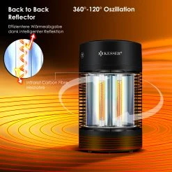 KESSER® Standheizstrahler Infrarotheizung, Heizstrahler Energieeffiziente Heizung Innenraum Mit 360° Oszillation, Infrarotheizung Standgerät, Elektroheizung mit IP55, Terrassen-Heizstrahler -Blumfeldt Geschäft 8600364700 24091 prod 005