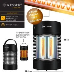 KESSER® Standheizstrahler Infrarotheizung, Heizstrahler Energieeffiziente Heizung Innenraum Mit 360° Oszillation, Infrarotheizung Standgerät, Elektroheizung mit IP55, Terrassen-Heizstrahler -Blumfeldt Geschäft 8600364700 24091 prod 006